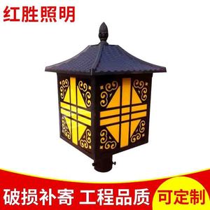 Modern Chinese Outdoor Led <b>Pillar</b> <b>Light</b> Iron Body E27 Base Semi Flush Mount For Garden Villa Gate Lighting - Product Image 4