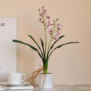 Orchidée Phalaenopsis Artificielle Faite à la Main, 2 Branches, Toucher Réel, pour Décoration Maison, Mariage, Noël - Vente en Gros - Product Image 3