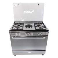 Cuisinière Combinée Gaz et Électrique Xunda, 4 Feux Gaz et 1 Plaque Électrique avec Four