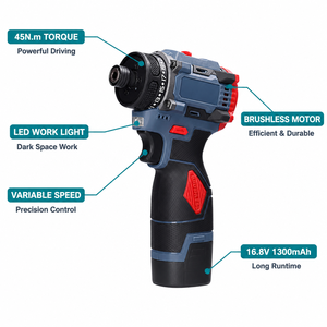 <span class=keywords><strong>Tournevis</strong></span> sans fil pour l'assemblage de meubles |   <span class=keywords><strong>Tournevis</strong></span> électrique sans balais 16,8 V pour le bricolage |   Kit d'outils de réparation domestique LED 45N.m - Product Image 4