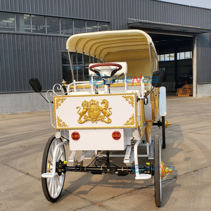 Carruaje Turístico Eléctrico Blanco Estilo Victoriano, Carruaje de Lujo Eléctrico y sin Caballos para Parques y Atracciones - Product Image 3