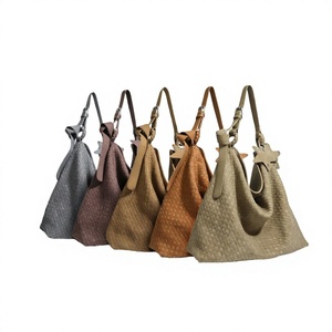 Bolso de Hombro de PU Tejido, Bolso Tote de Gran Capacidad, Bolso Hobo con Cierre de Cremallera para Viajes Diarios y Compras - Product Image 4