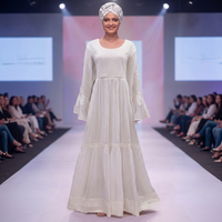 Robe longue de luxe africaine Super Blanche pour femme, imprimé numérique floral, dentelle, coton écologique à séchage rapide, élégante, collection Printemps-Été