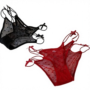 Intimo Sexy in <span class=keywords><strong>Pizzo</strong></span> Traforato, Rete Sottile Traspirante, Comodo <span class=keywords><strong>Perizoma</strong></span> a Vita Bassa per Donna ODM - Product Image 1