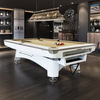 Billard professionnel S.Q.F 9FT pour la maison, 6ème génération, en bois massif, avec tapis vert et noir, ardoise et retour de balles