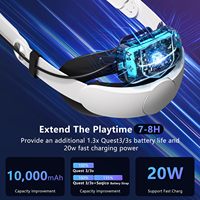 Tali Kepala Baterai Kompatibel dengan Oculus Meta Quest 3S/3, Baterai Magnetik 20.000 mAh dengan Pengisian Daya PD 20W