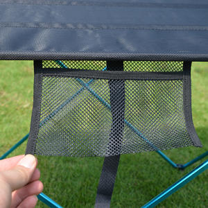 Table pliante portable d'extérieur 75x55x53cm en alliage d'aluminium avec porte-gobelets pour le camping, le pique-nique et la pêche - Product Image 2