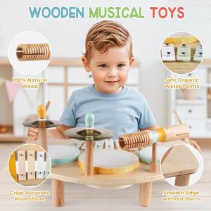 Instrumentos Musicales Montessori <span class=keywords><strong>de</strong></span> Cristal, Juguetes Musicales <span class=keywords><strong>de</strong></span> Madera, Juego <span class=keywords><strong>de</strong></span> Percusión para Niños Pequeños <span class=keywords><strong>de</strong></span> 1 a 3 Años - Product Image 5