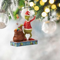 Vente chaude Drôle Poupées Vertes Décor De Noël Plat Acrylique Suspendu Grinches Ornements pour Arbre