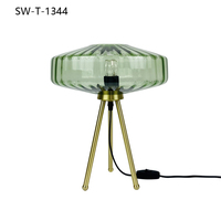 Lampe de table en verre bleu, style postmoderne, à intensité variable, pour restaurant, bureau, lampe de bureau LED, lampe de table moderne, vente chaude