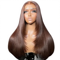 Парик DD Shandong Hair Bone-Strait с предварительно склеенной кружевной основой, прямой, можно завивать химически