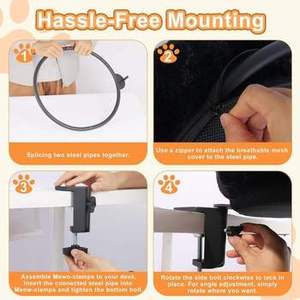 Ergonomic <b>Cat</b> Desk Bed <b>Perch</b> Clamp for Remote Workers Desktop Suspended <b>Cat's</b> Bed Nest - Product Image 5