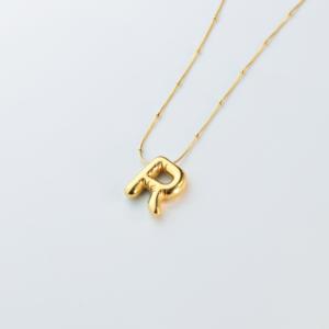 Collier à pendentif lettre initiale A-Z en acier inoxydable plaqué or 18 carats, personnalisable, pour femmes, à superposer - Product Image 1