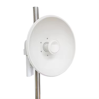 QTECH Antenne Parabolique 50 km à Gain Élevé PTP/PTMP Echo 2 D Double Bande 2.4GHz/5GHz 2x2 MIMO TDMA CPE Routeur Blanc pour Accès Sans Fil Extérieur