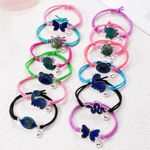 สร้อยข้อมือยางยืดเปลี่ยนสีตามอุณหภูมิ ลายม้าเต่า ชุดสร้อยข้อมือมิตรภาพสำหรับเด็กผู้หญิง - Product Image 2