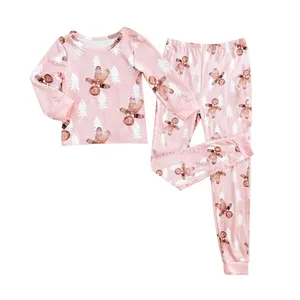 2023 новый дизайн, комплекты пижам для взрослых, детские костюмы с Имбирно-розовым рисунком, женские рождественские наряды