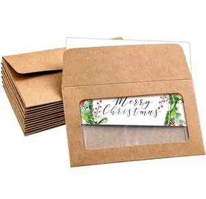 Custom Enveloppen Venster Gift Card Envelop Zonder Kaart Voor Kerst Bruiloft Uitnodiging