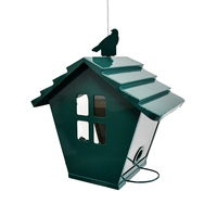 Mangeoire à oiseaux suspendue en fer durable de grande capacité, résistante aux écureuils, avec perchoir à ressort pour une utilisation extérieure toute l'année