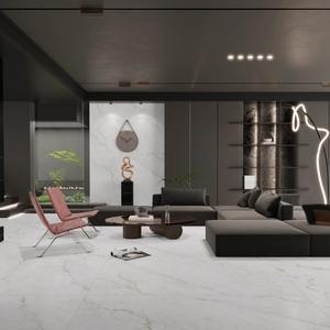 Losas de Porcelana Blanca Pulida de Abu Dhabi, Superficies Elegantes con Efecto Mármol para Interiores de Lujo - Product Image 3