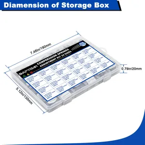 408Pcs Thép Không Gỉ Nhỏ Cuộn Suối Nước Kit <span class=keywords><strong>Mini</strong></span> Nén Bút Suối Nước Với 24 Kích Thước Chiều Dài 10-25Mm - Product Image 6