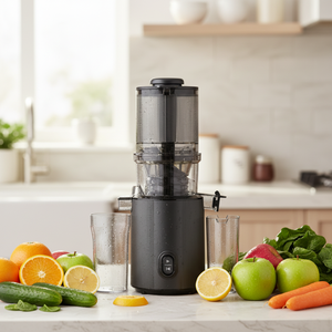 Exprimidor y <span class=keywords><strong>Licuadora</strong></span> Eléctrica Automática de Gran Calibre ABS con Capacidad de 1L, Exprimidor Lento Portátil para Uso Doméstico, al Aire Libre y en Autocaravanas - Product Image 1