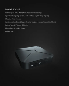 Hg Hot Bán kn319 <span class=keywords><strong>Bluetooth</strong></span> Transmitter <span class=keywords><strong>Receiver</strong></span> 2 trong 1 Stereo thu âm thanh chuyển đổi không dây adapter với RCA - Product Image 5