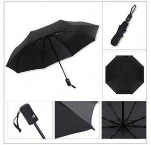 Wholesale Full Automatic Control 8 Rib 3 Folding Parasol Umbrella Rain Party Giveaways Items <b>Gift</b> Umbrellas With Logo - Product Image 2