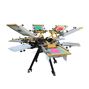 Multi Color Screen Printing Machine, 6-color 6-station Screen Printing Machine, T-shirt Printing