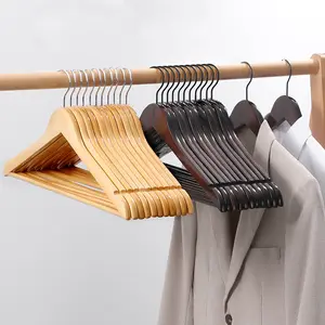 Maple wood hanger clothing store special women's clothing store high-end solid wood log color non-slip wood wholesale clothes su