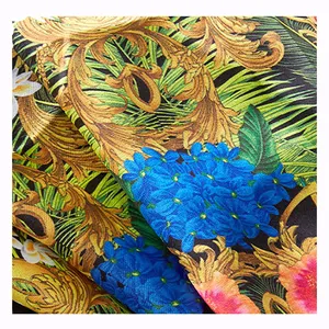 Tecidos de cetim de seda, 100 poliéster, impressão digital, alta qualidade, hn010 #1, tecido brilhante de cetim para vestido/bonés/robes