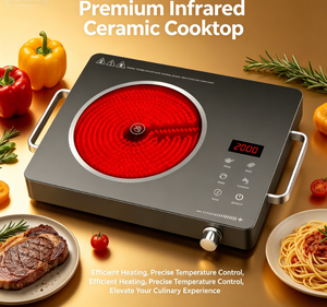 Cuisinière infrarouge 2000W avec commande tactile et bouton rotatif, 6 fonctions de cuisson, verrouillage enfant et minuterie, compatible avec tous <span class=keywords><strong>les</strong></span> ustensiles de cuisson - Product Image 3