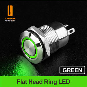 LANBOO 12mm 미니 플랫 푸시 버튼 스위치. 경제 스위치. 래칭/순간. LED 빨강, 녹색, 파랑, 노랑 및 흰색 - Product Image 4