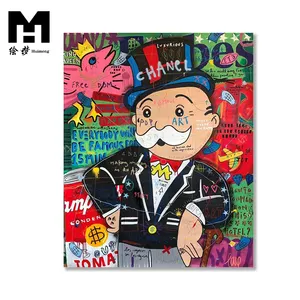 Pittura a olio Modern Graffiti Artwork libry poster stampe Rich Man Street Wall Pictures pop art canvas oil painting