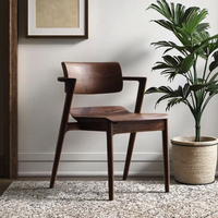 Chaise de salle à manger en bois massif de style scandinave moderne, couleur noyer, dossier durable, pour la maison, les meubles, l'utilisation dans les restaurants
