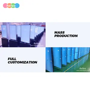 अल्ट्रा पतली इंटरैक्टिव स्क्रीन विज्ञापन प्रदर्शन एलसीडी 43 55 इंच कियोस्क मंजिल खड़े डिजिटल साइनेज