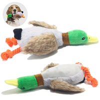 Jouet en peluche canard sauvage amusant et couineur pour chien, accessoire interactif à mâcher et à jouer pour animaux de compagnie