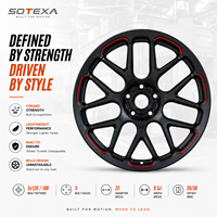 Jantes en alliage d'aluminium forgé SOTEXA, nouveau design noir mat avec rainures rouges, 18-20 pouces, 5x112/114.3, jantes tuning pour Tesla, pour Audi