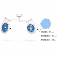 Lampe chirurgicale LED double tête 700/700 sans ombre avec poignées intégrées, CRI élevé, pour salle d'opération hospitalière