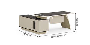 Escritorio de oficina comercial Ceo Escritorio de jefe moderno Muebles de Ceo modernos de lujo Mesa de oficina de madera ejecutiva Ceo Boss de lujo - Product Image 6