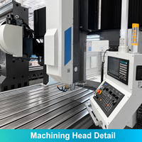 Centre d'usinage CNC GSK robuste à portique BT50, fraiseuse automatique haute rigidité pour pièces en acier et fonte