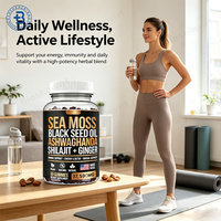 Gummies OEM de baies d'églantier et de mousse de mer, supplément à base de plantes, marque privée, gummies de mousse de mer séchée pour un ventre plat