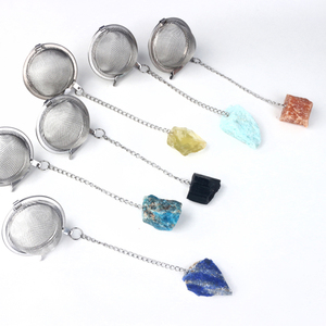 Wholesale Natural Raw Crystal Rose Quartz Amethyst Pendant Stainless <b>Tea</b> <b>Infuser</b> - Product Image 6