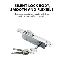 Ensemble de porte à mortaise avant antivol en aluminium avec loquet à clé Crochet de porte de sécurité en acier inoxydable et serrure à cylindre à pêne dormant