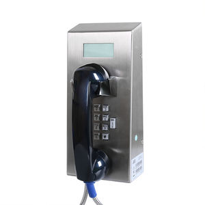 耐久性のある破壊防止壁に取り付けられたコード付き破壊防止電話産業用LCDディスプレイ銀行刑務所学校用公衆電話 - Product Image 1