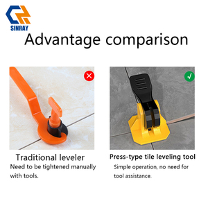 Système <span class=keywords><strong>de</strong></span> nivellement <span class=keywords><strong>de</strong></span> carreaux Sinray <span class=keywords><strong>de</strong></span> type presse 1mm/1.5mm PP+Métal, outils <span class=keywords><strong>de</strong></span> pose <span class=keywords><strong>de</strong></span> carreaux, joint <span class=keywords><strong>de</strong></span> carrelage, 50 pièces réutilisables, moderne, réglable, auto-adhésif 1 - Product Image 4