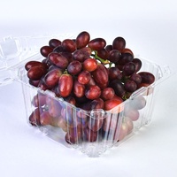 Contenant en plastique PET transparent pour fruits frais, type clamshell, 3 lb, pour myrtilles et raisins, emballage alimentaire à emporter