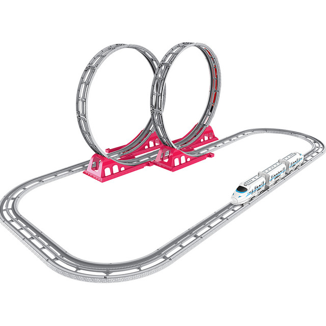 Electric Race Train Track Railway Toys Assembly B/O Plastic Toy Train Tracks for Educational Plastic Train Toy for Kids