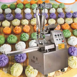 Yüksek verimli Siopao Baozi topuz makinesi/otomatik çorba hamur makinesi/tahıl ürün Momo buğulanmış çörek yapma makineleri