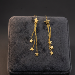 ต่างหูห้อยรูปดาวประดับทอง 18K ยี่ห้อ Ramavati Gems Classic สำหรับทุกเพศ ทำจากทองเหลือง พร้อมลวดลายรูปหัวใจ เหมาะสำหรับงานปาร์ตี้ สไตล์อินเดีย - Product Image 3