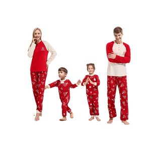 D0901TA02 toptan aile eşleştirme pijama noel pijama uzun kollu uyku gömlek ekose pantolon ile moda - Product Image 1
